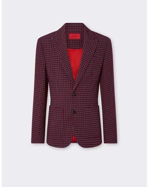 Ferrari Purple Wool And Viscose Blazer With Vichy Pattern for men