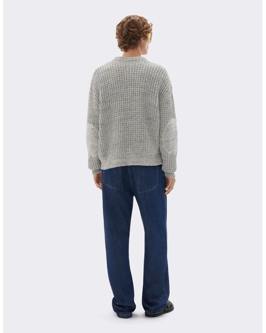Ferrari Gray Denim-Effect Crew-Neck Jumper for men