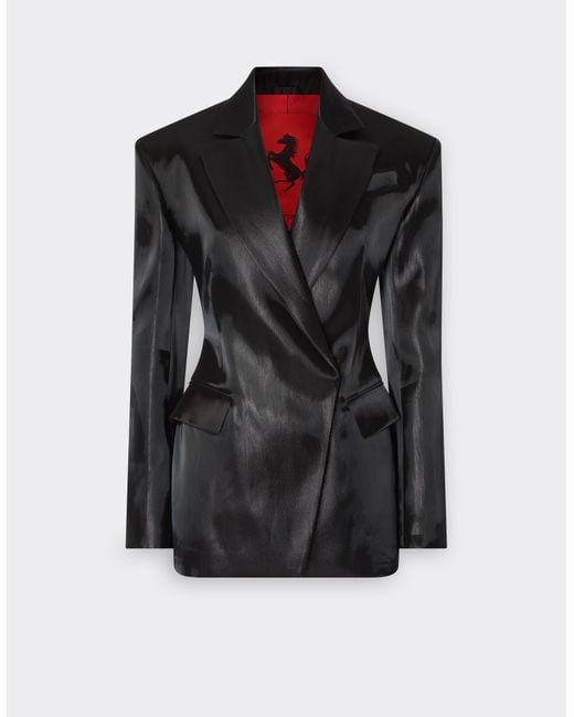 Ferrari Black Liquid Silk Blazer With Gradient Effect