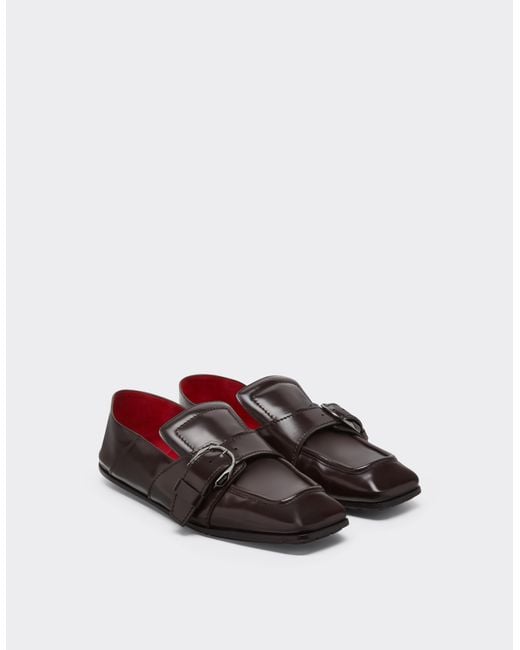 Ferrari White Brushed Leather Loafers for men