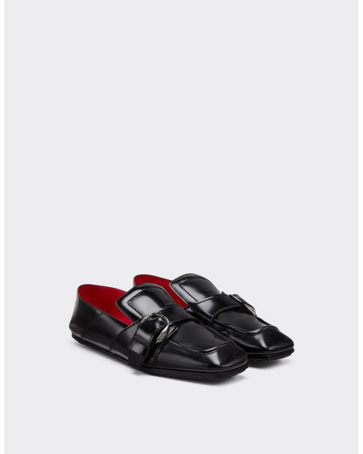 Ferrari White Brushed Leather Loafers for men