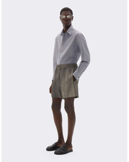 Ferrari Gray Viscose Cady Shorts With Elasticated Waist for men