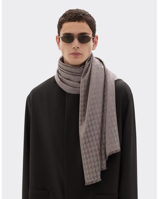 Ferrari Brown Wool And Silk Scarf