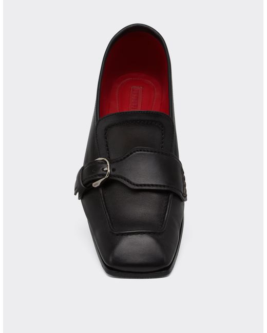 Ferrari White Buffered Leather Loafers for men