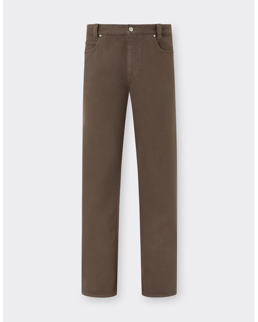 Ferrari Brown Denim Trousers for men