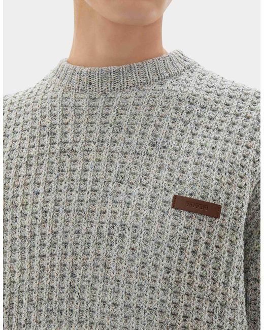 Ferrari Gray Denim-Effect Crew-Neck Jumper for men