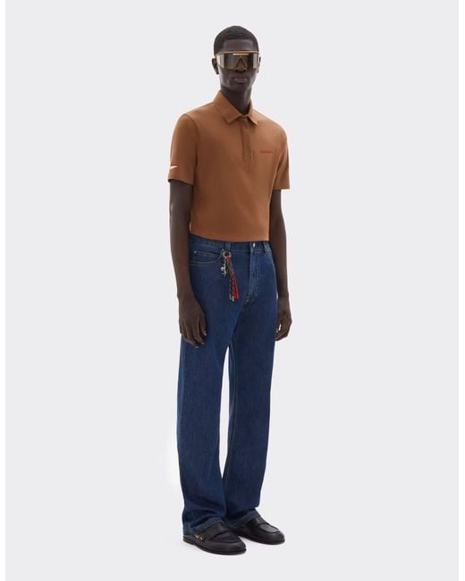 Ferrari Brown Cotton Polo Shirt For The 2026 Monaco Grand Prix for men