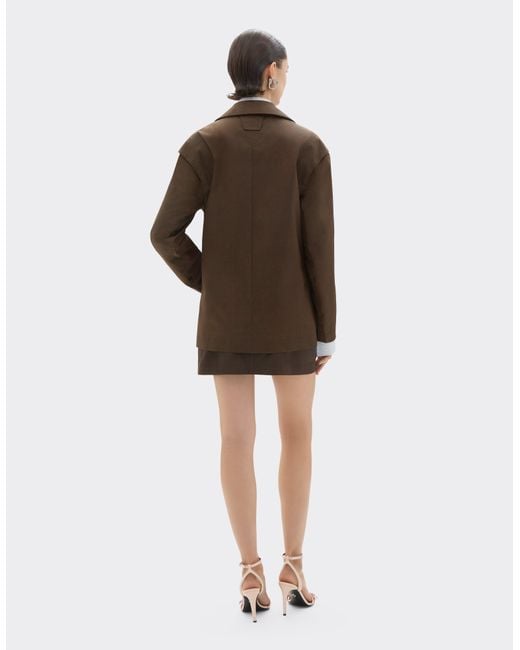 Ferrari Brown Technical Gabardine Jacket With A Vintage Effect