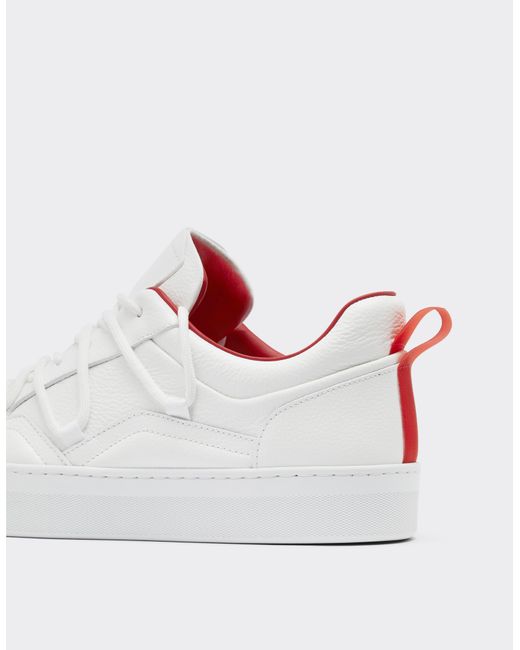 Ferrari White Leather Trainers for men