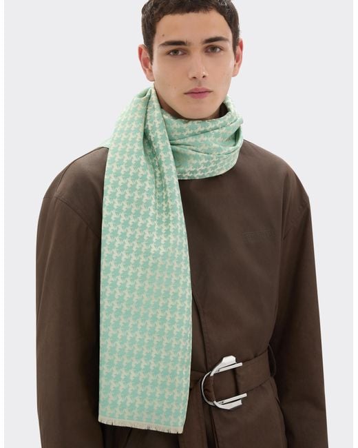 Ferrari Green Wool And Silk Scarf