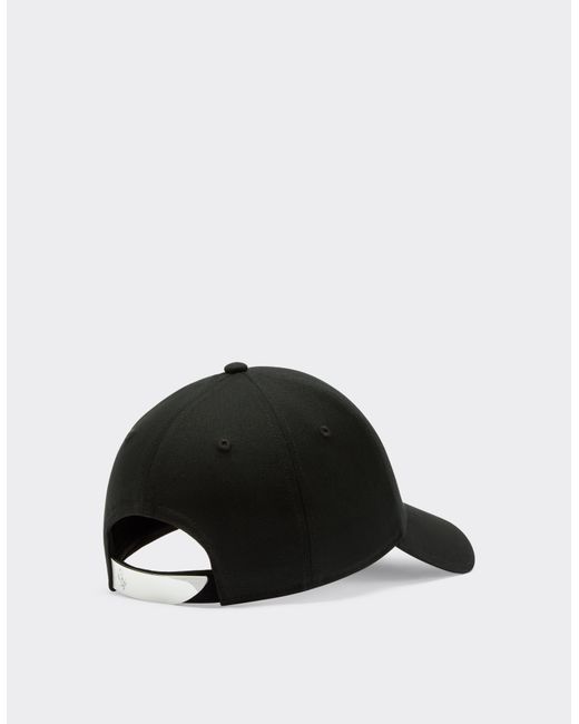 Ferrari Black Baseball Cap With Rubberized Logo