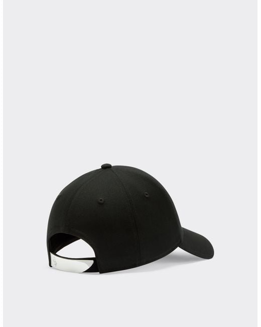 Ferrari Black Baseball Cap With Rubberized Logo