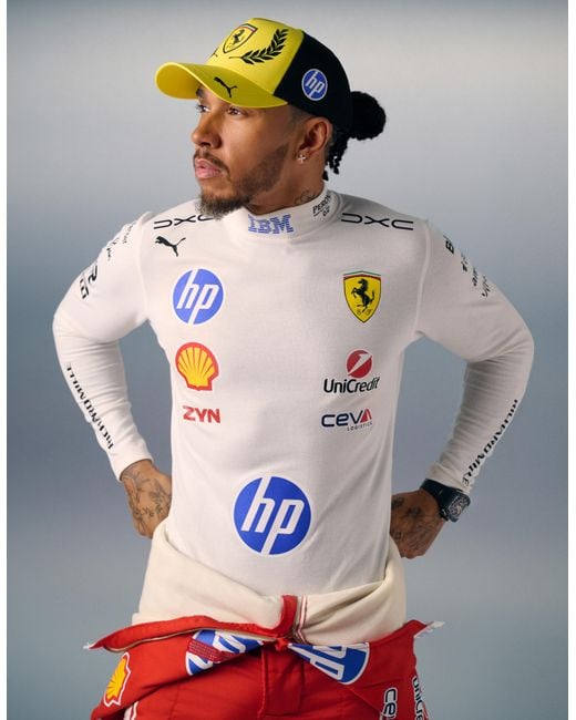 Ferrari Yellow Hamilton Gp Silverstone 2026 Replica Trucker Cap