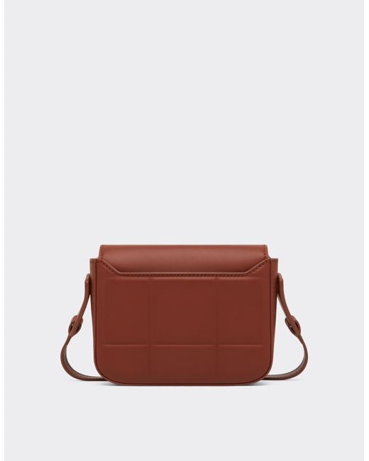 Ferrari Brown Mini Leather Messenger Bag for men