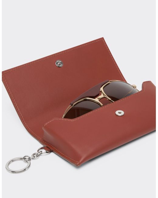 Ferrari Multicolor Smooth Leather Glasses Case for men