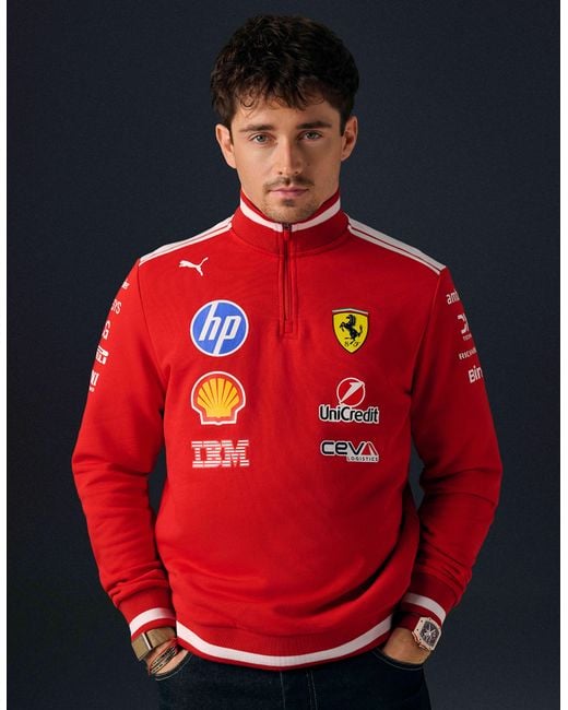 Ferrari Red Replica 2026 Puma For Scuderia Hp Half Zip Sweatshirt