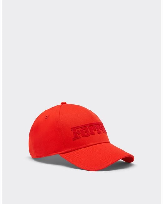 Ferrari Baseball Cap With Embroidered Logo