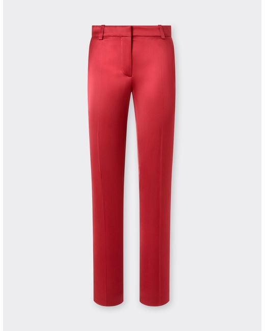 Ferrari Red Stretch Satin Trousers