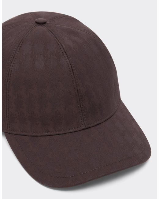 Ferrari Brown Baseball Cap With Monogram Pony Motif