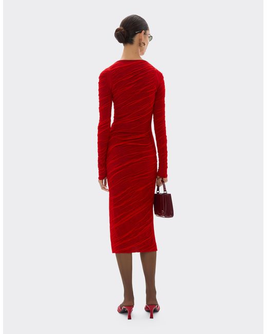 open lace back dress Ethnic Red Dress with Yellow Dupatta (Final Sale)  Sarvikaa