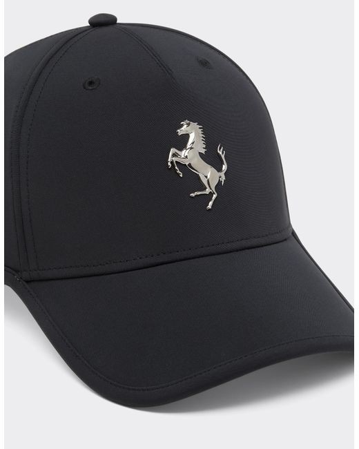 Ferrari Blue Baseball Cap With Metal Prancing Horse