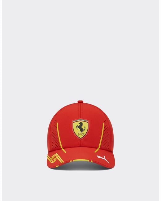 Ferrari Red 2024 Scuderia Team Replica Sainz Baseball Hat