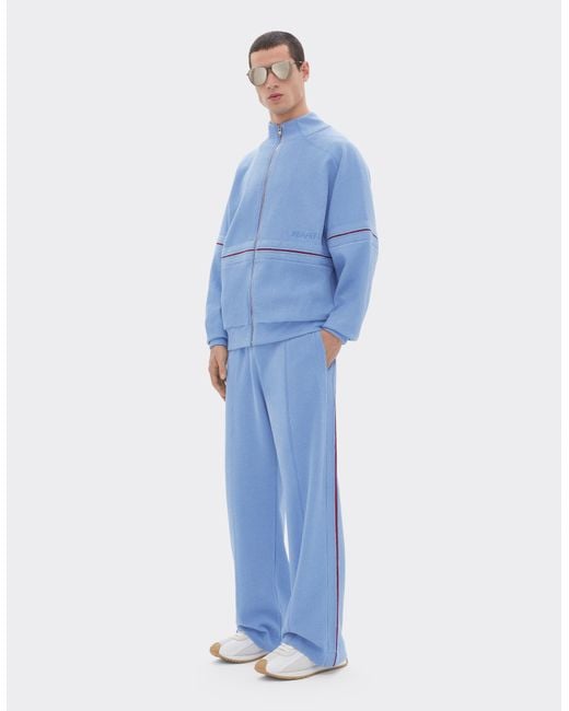 Ferrari Blue Full Zip Japanese Fleece Sweatshirt for men