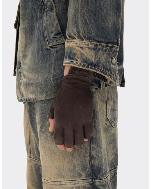 Ferrari White Fingerless Suede Gloves