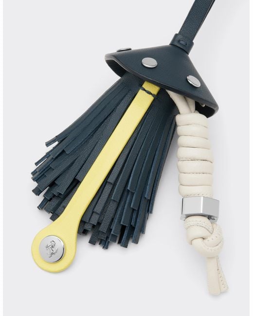 Ferrari White Nappa Leather Charm With Scooby And Fringes