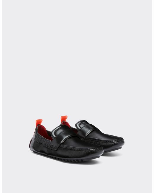 Ferrari White Nappa Leather Driver Shoe for men