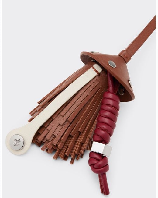 Ferrari White Nappa Leather Charm With Scooby And Fringes