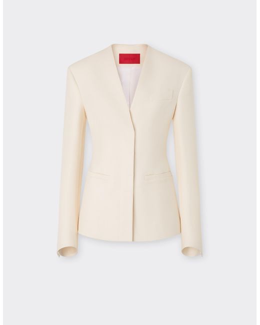 Ferrari White Shantung Silk Jacket