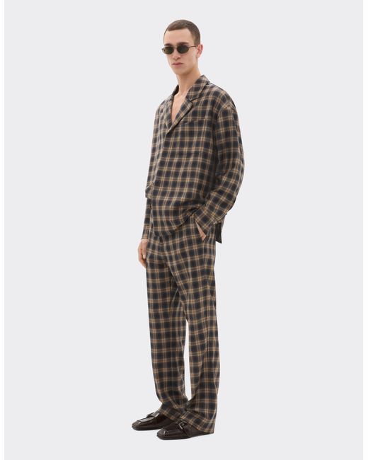 Ferrari Gray Tartan Wool Shirt for men