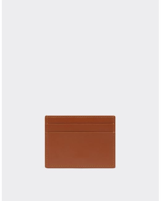 Ferrari Brown Smooth Leather Card Holder