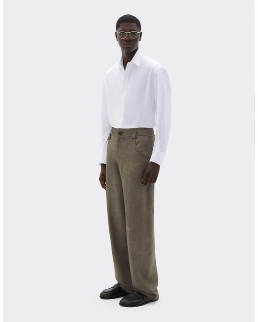 Ferrari White Cotton Poplin Shirt With Embroidery for men