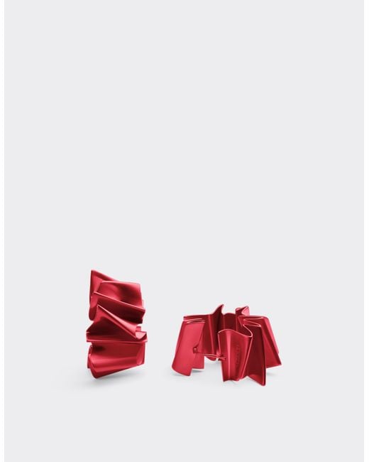 Ferrari Red Metallic Earrings