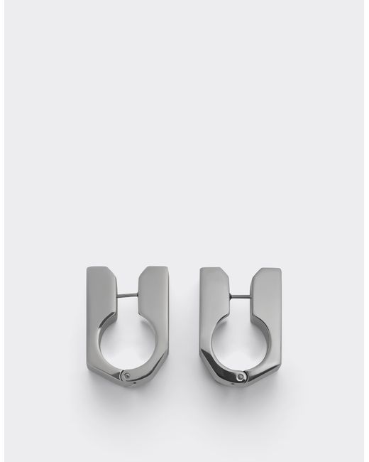 Ferrari White Textured Metal Earrings