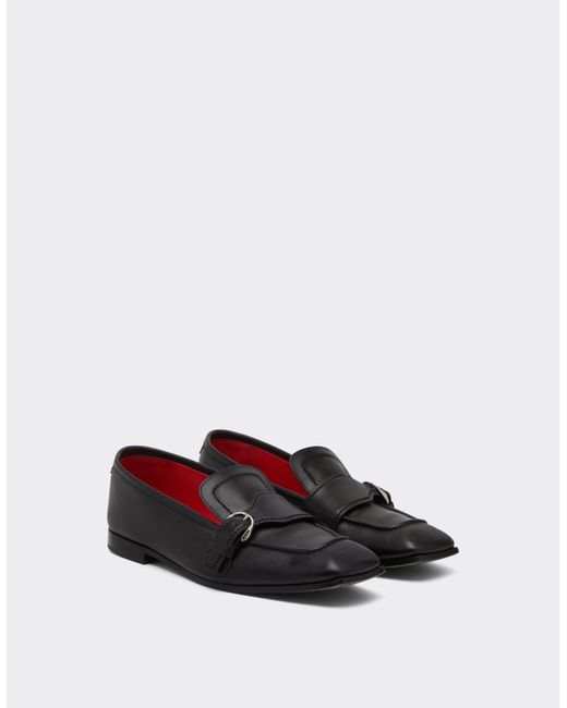 Ferrari White Buffered Leather Loafers for men