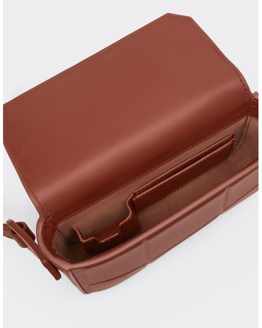 Ferrari Brown Mini Leather Messenger Bag for men