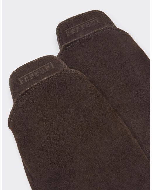 Ferrari White Fingerless Suede Gloves