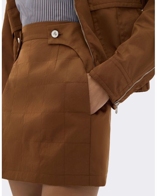 Ferrari Brown Recycled Gabardine Skirt With Water-Repellent Finish