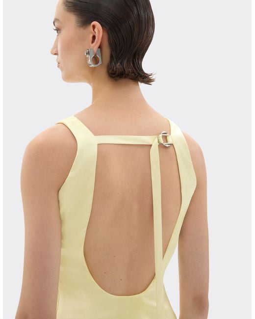 Ferrari Yellow Stretch Satin Top