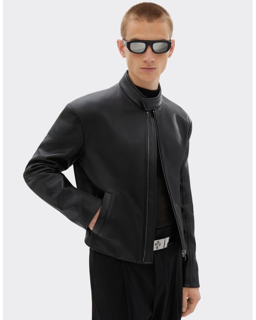Ferrari Black Biker Jacket for men