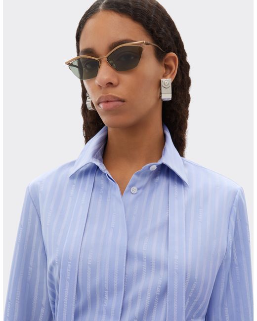 Ferrari Blue Monogram Pattern Shirt