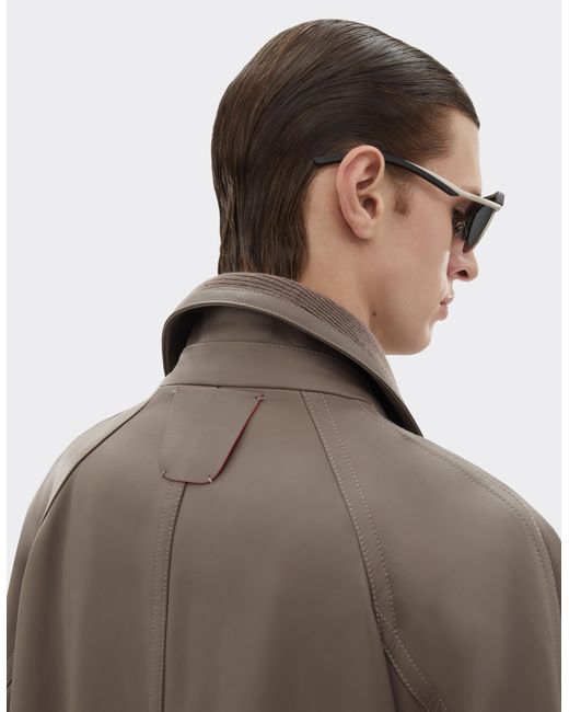 Ferrari Brown Rubberized Nappa Leather Coat for men
