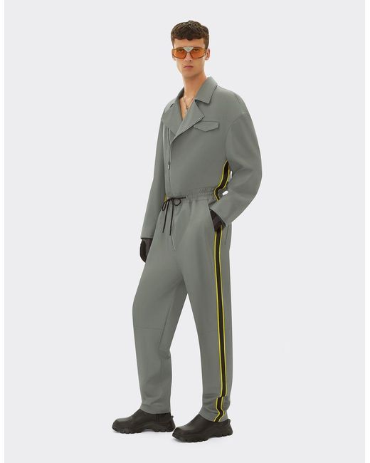 Ferrari Gray Leather Jumpsuit for men