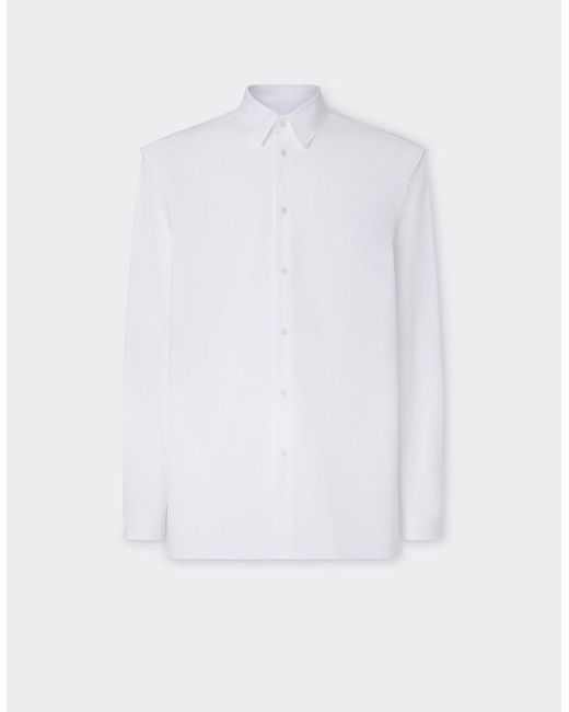 Ferrari White Cotton Shirt With 3d Grosgrain Ribbon for men
