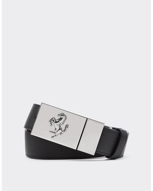 Ferrari Black Reversible Leather Belt for men