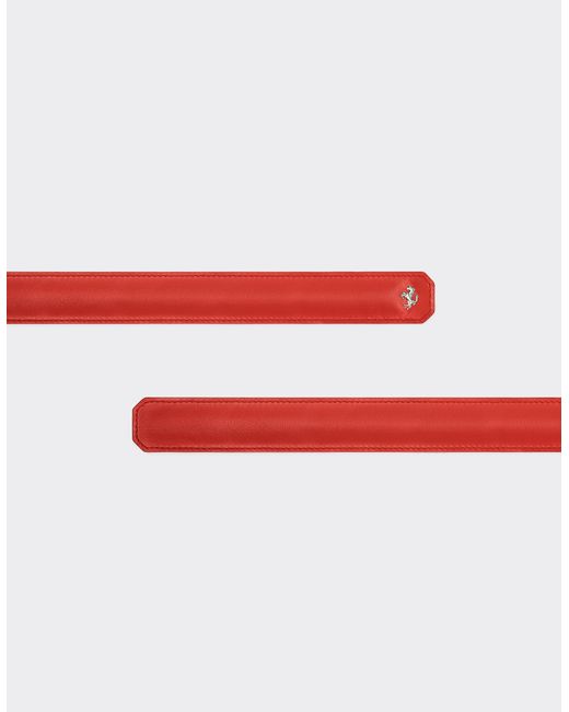 Ferrari Red Smooth Leather Slap Bracelet