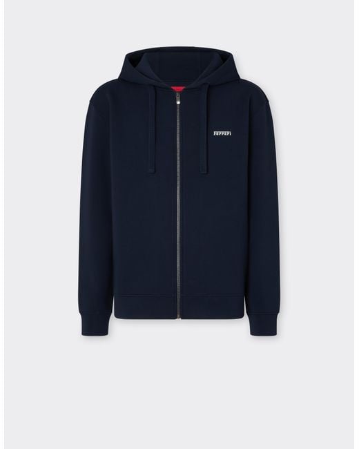 Ferrari Blue Hooded Sweatshirt for men